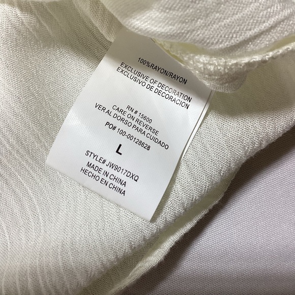 Jolt Cream Flowy Lace Trim Peasant Women's Blouse - Picture 7 of 10